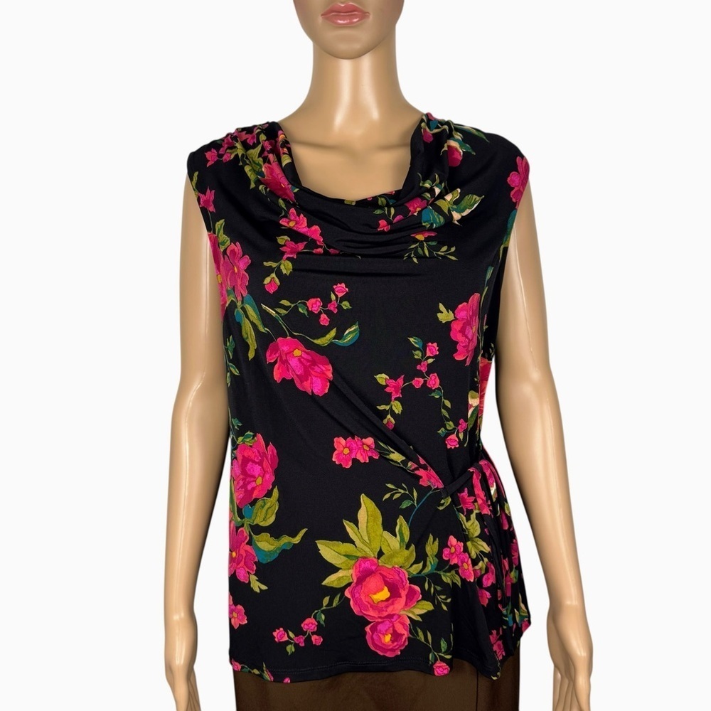 NWT New Vince Camuto Floral Cowl Neck Sleeveless Blouse Size M